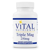 Vital Nutrients - Triple Mag - Magnesium for Enhanced Absorption and Metabolism - Contains Magnesium Oxide, Malate and Glycinate - 90 Vegetarian Capsules per Bottle - 250 mg