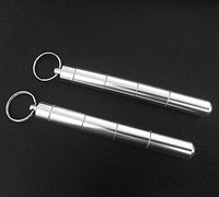2-Pack Doob Tube Joint Cigarette Keychain Aluminum Travel Pill Holder (Smell-Proof,Air Tight,Oder Resistant,Length-Adjustable) Regular to King Size 120mm