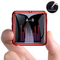 Mp3 Player Bluetooth 8GB 1.44 inch Touch Screen Portable with Clip Supports Time Display, Fm Radio,E-Book, Video Playback,Voice Recording Red