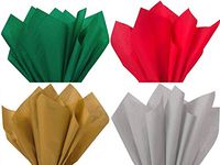 12 Assorted 4 Colors Christmas Holiday Colors Gift Grade Tissue Paper Sheets - 15" x 20" - Choose Color Set (Emerald,RED,Antique Gold,Gray)