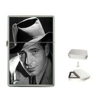 New Product HUMPHREY BOGART SAM SPADE Flip Top Cigarette Lighter + free Case Box