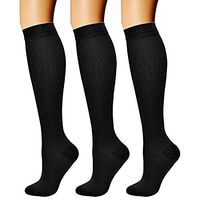 Gnpolo Graduated Black Compression Socks Men Women 3 Pairs Nurse Pregnancy Medical Travel