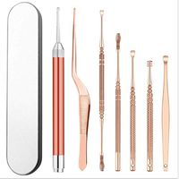 Stainless Steel Light Ear Spoon 7 Piece Set Rose Gold Baby Ear Ear Artifact Lighted Light Ear Picking Tool Suitable for Baby Child Or Adult with Storage Box