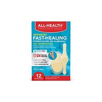 All-Health Advanced Fast Healing Hydrocolloid Gel Bandages, Assorted Sizes, 12 ct | 2X Faster Healing for First Aid Blisters or Wound Care
