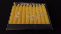 4" CHIME CANDLES Yellow Mini Wax 2 Hour Burning Unscented Short Tapers Box of 20