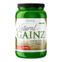 Ultimate Nutrition Natural Gainz Whey Protein Powder - Natural Gainer Protein with Micellar Casein and Milk Protein, Strawberry, 3.6 Pounds