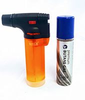Eagle 4in Torch Jet Blow Lighter with Safety Lock & Adjustable Flame (Butane Included) Orange