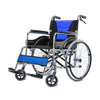 Oceanindw Self-propelled Wheelchair - Ultra-Light Aluminum Alloy Portable Transit Chair with Adjustable Pedal and Handle Brake, Suitable for The Elderly or Disabled
