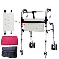 YKFU Drive Medical Clever-Lite LS Rollator Walker, Stand-Assist Folding Walker, Detachable Seat,Supports up to 330 lbs