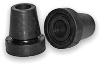 Millennial Medical Durable Rubber Crutch/Cane Tips | Tips Articulate for Increased Traction | for in-Motion Crutch, Life Crutch & Most Others | 0.7" in. - Inside Diameter | Black | Set of 2