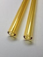 Glass Straws-a Great Pair Chose Your Color Set 8inch 9.5mm (Yellow)