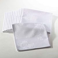SARO LIFESTYLE DM496.W20S Damask 12-Piece Napkin Set, 20", White