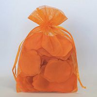 Sheer Organza Pouch Bag, 144-pack (5" x 6.5", Orange)
