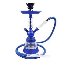 Kumiy ?14" Hose Hookah Combo Kit Set, Shisha Pipe Glass Base Metal Material Smoking Water Pipe Bong?Arab Luxury Extreme Series/Family Gathering/Party (A)