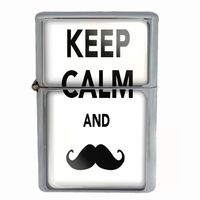 Wind Proof Dual Torch Refillable Lighter Mustache Design-009