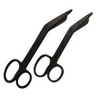 LAJA IMPORTS 2 Pieces of Lister Bandage Scissors One Large Ring 4.5'' 5.5" All Black