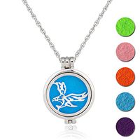 Essential Oil Diffuser Necklace Aromatherapy Fragrance Eagle Pendant Aroma Felt Pads Surgical Solid Locket
