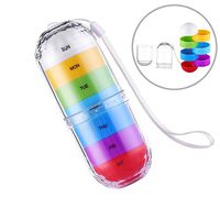 Weekly Pill Organizer, 7 Day Portable Travel Pill Box Case Daily Medicine Organizer Container Moisture Proof Waterproof Pill Dispenser to Hold Vitamins Fish Oil Supplements and Medication, BPA Free