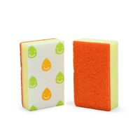 Happy Kitchen Sponge-orange 4pcs (2 Packs of 2pcs/pack)