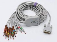 Data Analysis Tester Cable, for Schiller at/1,at/2,at/3,at/4,at/5,at/6,AT/10,AT/60,CS 6,CS12,CS 100-CS 200,CV6,P80(Long Screw）, 5 Leads Human Body Condition Tester Cable, 4.0 Banana Insert Ending