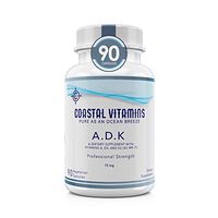Coastal Vitamins ADK 90 Ct Vitamins A 5,000 iu D 5,000 iu and K2 (as MK-7) 500 mcg - Physician Formulated for Strong Bones, Heart, Eye and Immune Health - Non-GMO, Soy & Gluten Free Organic Ingredient