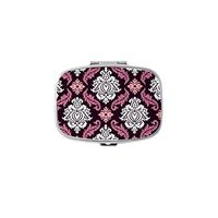 Udoosun Damask Floral Custom Personlized Rectangular Tablet Medicine Pocket Purse Travel Pill Vitamin Decorative Box Case Holder