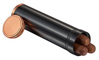 Visol Carlos Jr. 3-Cigar Travel Humidor, Black/Copper Trim