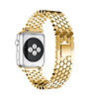 For Apple Watch Series 3 42MM,GBSELL Fashion Sports Stainless Steel Watch Band Replacement Strap (Gold)