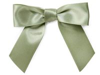 6ct. Pre-Tied Moss Green 3" Satin Gift Bows Wire Ties Ready-to-Use 7/8" Ribbon