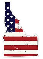 CustomDecal US Idaho State (J13) USA Flag Distressed Vinyl Decal Sticker Car/Truck Laptop/Netbook Window