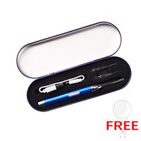 Ear Wax Removal Tools with LED Flash Earpick with USB Charging - Health Earwax Removal Tool for Baby Ear Care - Earwax Curette Kit for Babies Kids Adults Elderly,Free 3X Magnifier – Blue