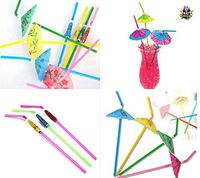 50 Pack Party tonight Cocktail Party Umbrella Tropical Drink Straws - Mix Colored Multipack. Bring More Fun to Your Drinks (50, Multi)
