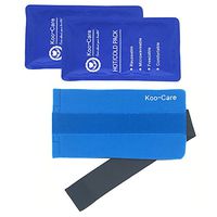 Koo-Care 2 Flexible Gel Ice Pack and 1 Wrap with Elastic Strap for Hot/Cold Therapy, 11-Inch-by-5.9-Inch (Standard)