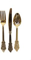 Talking Tables Gold Plastic Silverware Set | Gold Plastic Cutlery Set | Disposable Silveware Set | Great For Gold Party Supplies