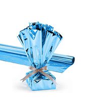 Hygloss Products Mylar Gift Wrap Roll, 24 Inches X 25 Feet, Metallic Pale Blue Pkg/1