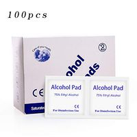 100pcs Alcohol Prep Pads,Alcohol Detergent Wipes， 6 6cm,Individually Wrapped Swabs, 75% Soft Alcohol Wipes（Easy to Carry） for All-Purpose Care Jewelry Mobile Phone Cleaning and Disinfection