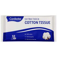 Unscented Dry Wipe, 100% Cotton Tissues, Great for Cleansing Hand, Face and Body, 10 Count