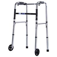 XHRHao Walker One-Click Folding 8 Adjustable Height Levels(78-95cm) Made of Aluminum Alloy Rollator Prevent Falling Portable Walk Assist for Elderly (Color : Silver)