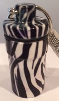 STAINLESS STEEL PILL FOB KEY RING - ZEBRA