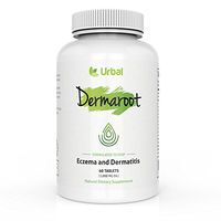 Natural Herbal Eczema Pill Treatment - Dermaroot by Urbal - Concentrated Formula - Stops Breakouts - Heals Damaged Skin - No Side Effects - Steroid Free - for Children and Adults - 60 Tablets