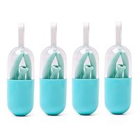 Foldable Reusable Straws Silicone Drinking Straws Eyourlife 4 Pack Collapsible Straws with 4 Cases and 4 Cleaning Brushes for Yeti Ozark Rtic