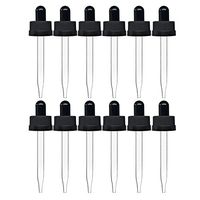 Auvanteo Glass Eye Droppers with Pressure Rotating Child Safety Cover Perfect for Essential Oils, Set of 12, Compatible with doTERRA and Young Living 30ml Bottles
