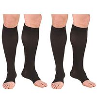 Truform Compression 30-40 mmHg Knee High Open Toe Stockings Black, X-Large, 2 Count