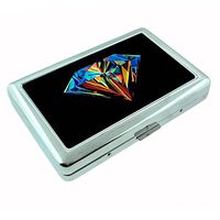 Diamond Em1 Hip Silver Cigarette Case Id Holder Metal Wallet 4" X 2.75" RFID Protection