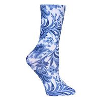 Celeste Stein(tm) Women's Diabetic Socks - Mild Compression Crew - Navy Paris