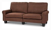 Sofa, Classic Brown Fabric Loveseat Sofa with Armrests
