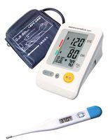 EastShore Upper Arm digital blood pressure monitor 120 memory in 2 group ,Irregular Heart Beat detector, Jumbo LCD, bonus digital thermometer