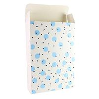 10 pcs White Cardboard Decorative Design Gift Boxes with Lids for Birthday, Holiday, Wedding (5" x 7.5" x 1.5", Blue Polka Dot)