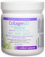 Webber Naturals Collagen30 with Biotin Bioactive Collagen Peptides, 105 g Powder