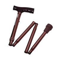 ZHM Folding Walking Stick, Lightweight Height Adjustable Walking Stick, Portable Cane with Ergonomic Handle, Non-Slip Base